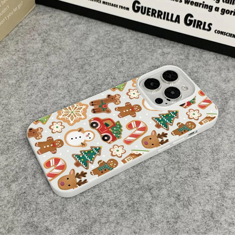 Custodia per telefono Gingerbreadman di Natale per iPhone 17 Air 16 14 13 12 11 Pro Max 14 Plus Custodia morbida in TPU per custodie iPhone 16E 15 Pro