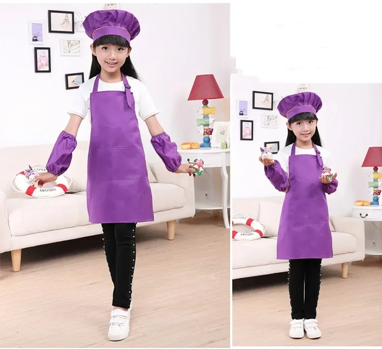 Children Cook Chef Uniform Halloween Cosplay Costumes Kids Kitchen Hat Cap Work Jackets Restaurant Performance Stage Party