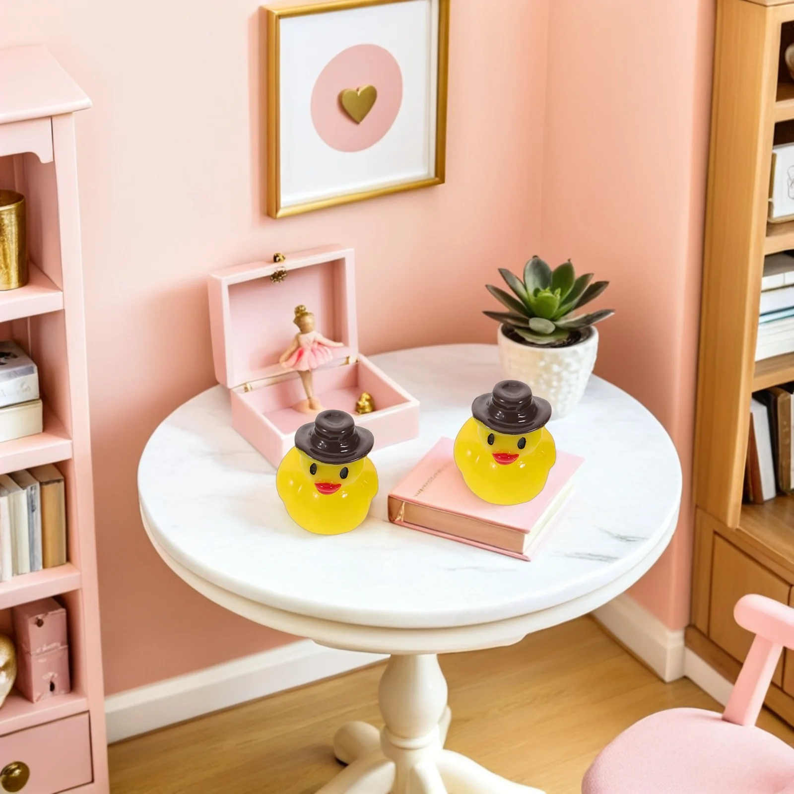 50 pièces Cowboy occidental résine canard Mini réaliste petit Animal décor bricolage fée jardin mousse paysage Aquarium Cowboy résine canard