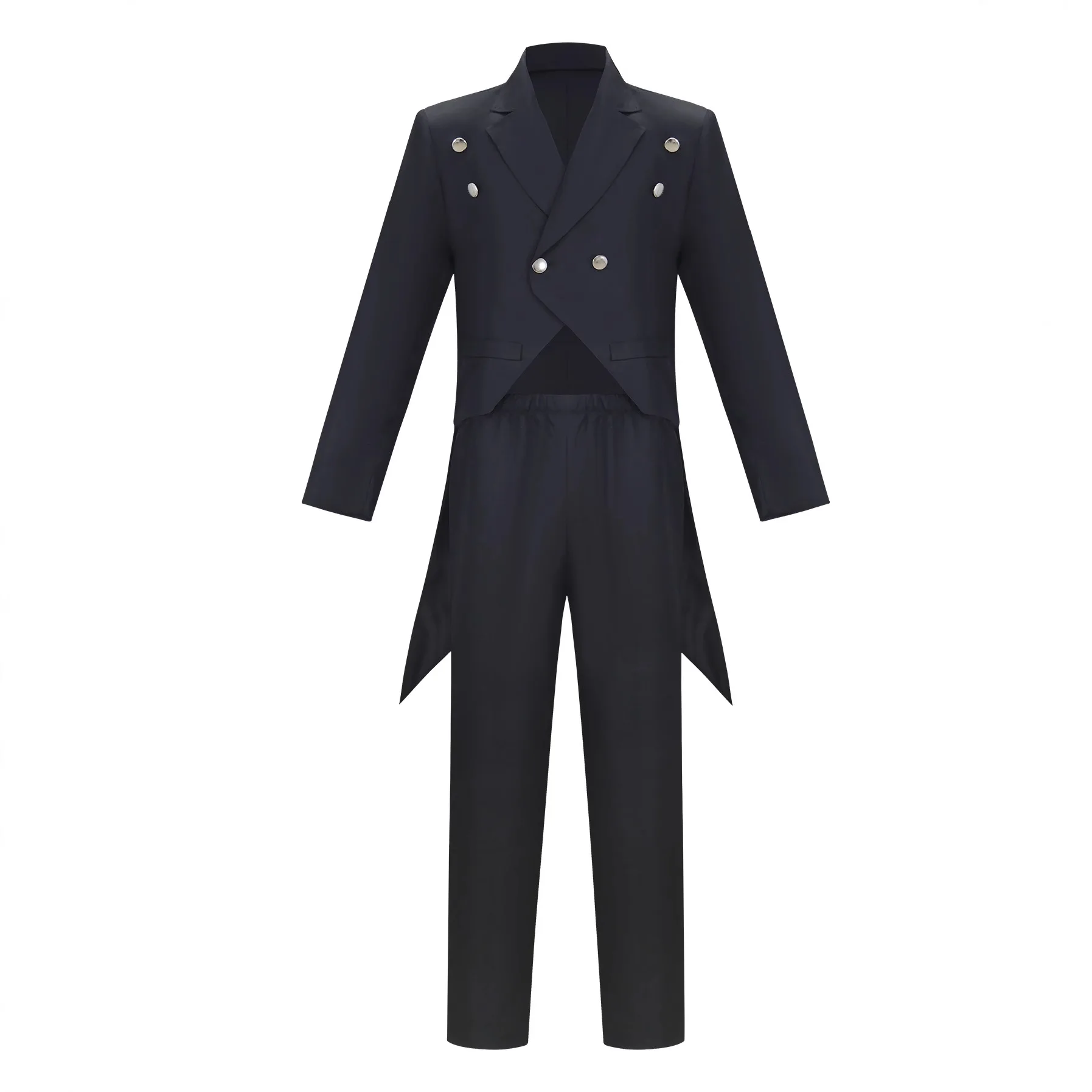 

Vintage Gothic Solid Color Tailcoat Medieval Steampunk Suit Stage Costume Performance Costume