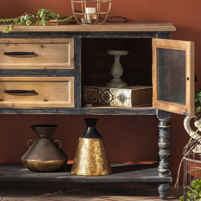 خزانة تخزين منزلية لغرفة نموذجية، خزانة ديكور عتيقة، خزانة شاي لمطعم الضيوف #4