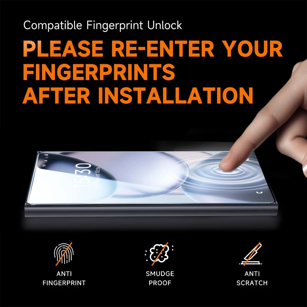 1-2 قطعة طلاء Oleophobic سهل التركيب واقيات الشاشة لهاتف سامسونج جالاكسي S25 S24 Ultra Plus S25 Edge 5G الزجاج المقسى