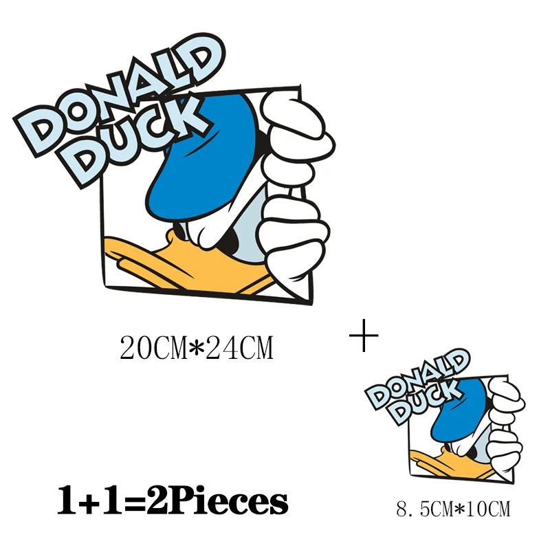 2Pcs/Lot Donald Duck Disney Cute Iron On Thermoadhesive Fusible Patches Heat Thermal Transfer Sticker For Children\'s Clothing