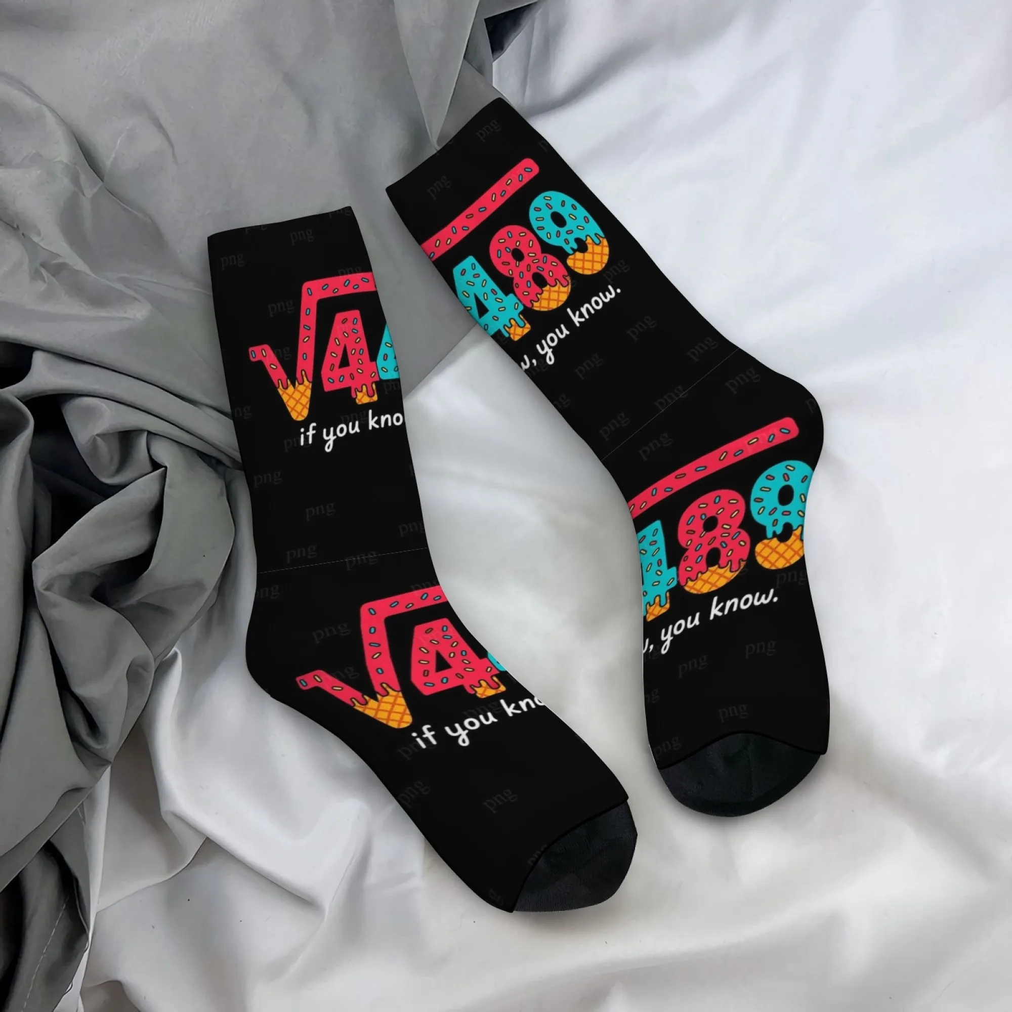 

Носки Math Food Pun √4=2 Square Root Funny Donut Socks Nerd Geek Юмор Подарок для студентов If You Know You Know Crew Носки