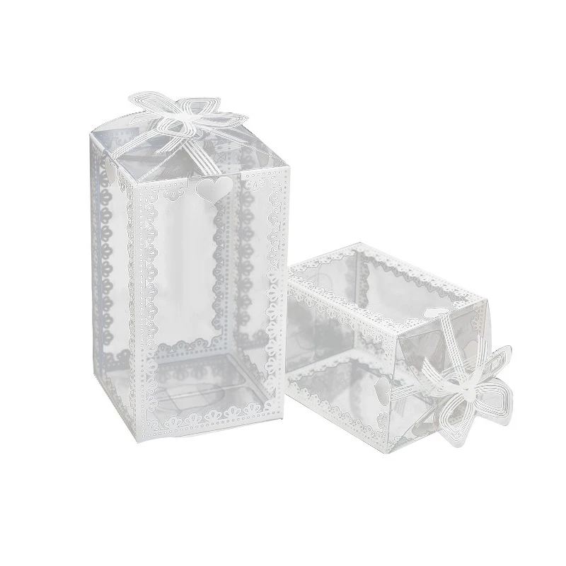 10pcs/Pack Transparent Printing Packaging Boxes Wedding Party Birthday Cup Chocolate Toys Jewelry Flower Folding Gifts Box