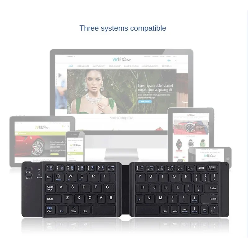 

Light-Handy Mini Wireless Bluetooth Folding Keyboard,Foldable Wireless Keypad