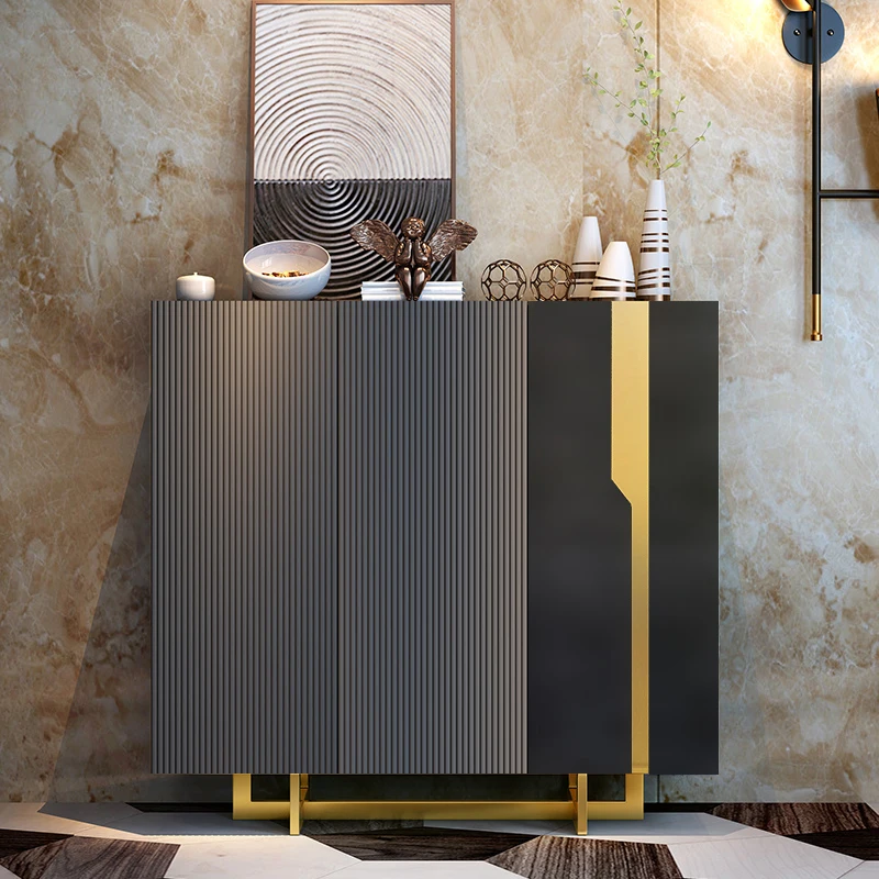 

Italian light luxury storage side cabinet Shoerack shoe rack Shoes organizer Crack shelves Dresser living room cabinets locker