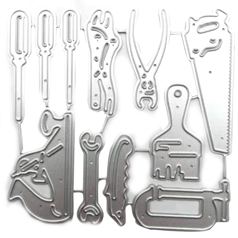 ชุดเครื่องมือทำฟาร์มใหม่ที่ตัดลายกระดาษโลหะสำหรับงานฝีมือกระดาษตัด Bor listrik เลื่อยการ์ดค้อนอัลบั้มแบบทำสมุดภาพแบบทำมือชุดแสตมป์