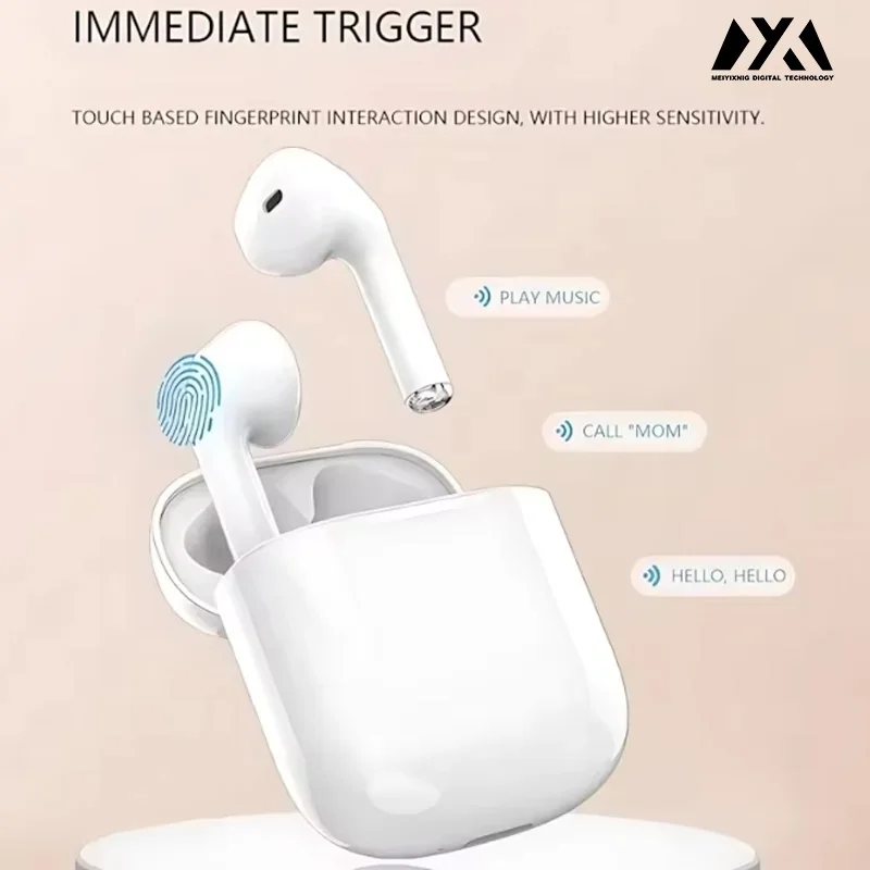 i12 TWS Wireless Earphones - Bluetooth Headphones - Smart Touch Control Waterproof Earplugs with Microphone - Stereo Earplugs
