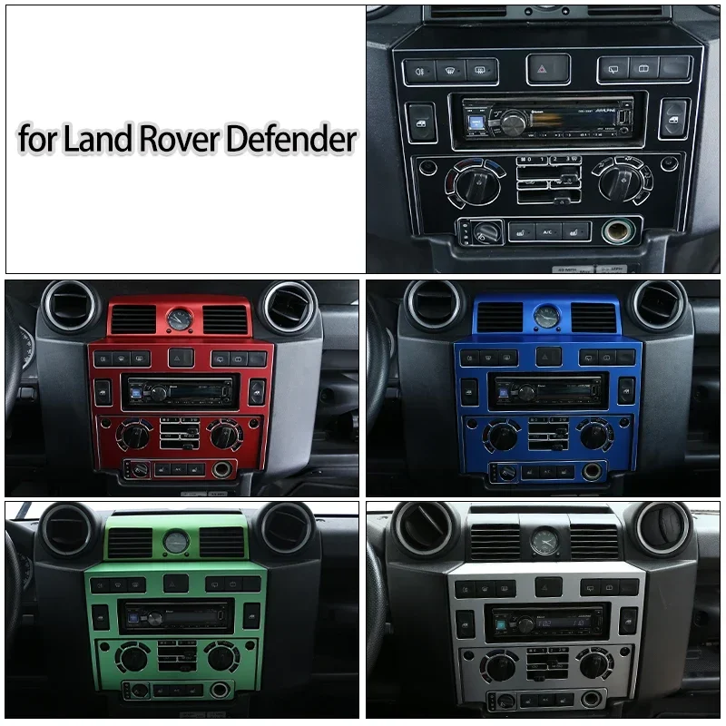 For Land Rover Defender 110 2008-2018 Aluminum Car Center Console Air Conditioning Decorative Panel Stickers Car Accessories