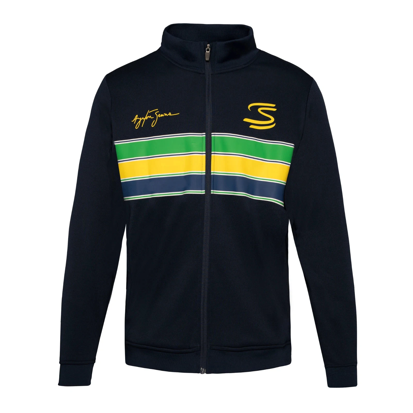 Extreme racing driver Ayrton Senna Hoodie Unisex Retro Zipper Hoodie Stand Up Collar Summer Lightweight Top