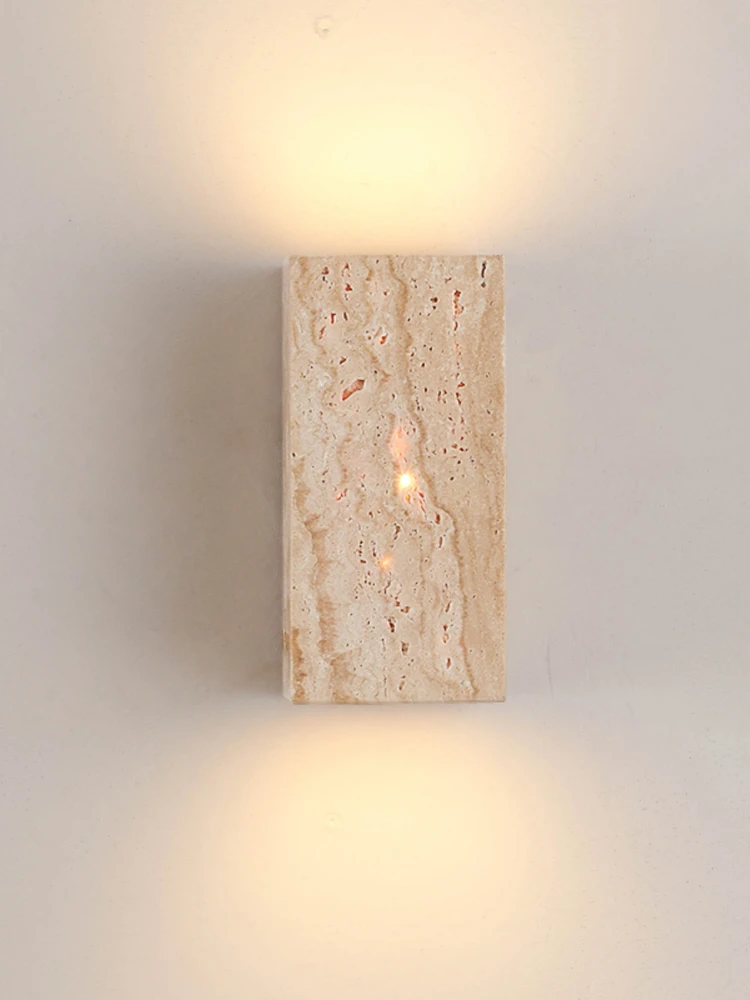 Natural Yellow Cave Stone Indoor Wall Lamp Living  TV Background Wall Bedroom Bedside Table Lighting Balcony Corridor Decoration