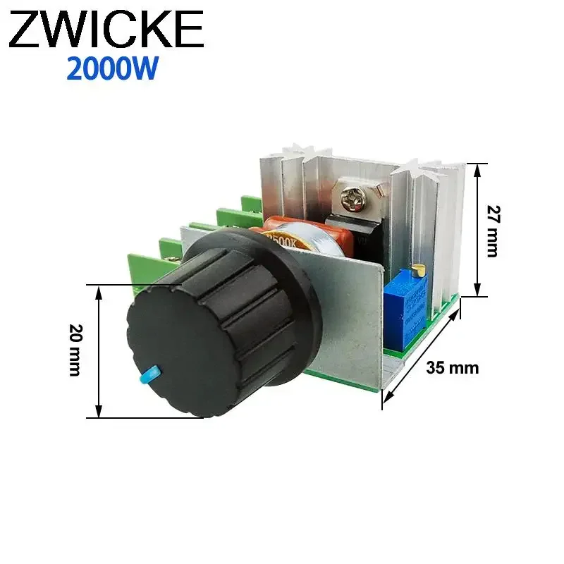 2000 4000W High Power Thyristor Electronic Voltage AC 220V Regulator Dimming Speed Temperature Regulation with Insurance Shell