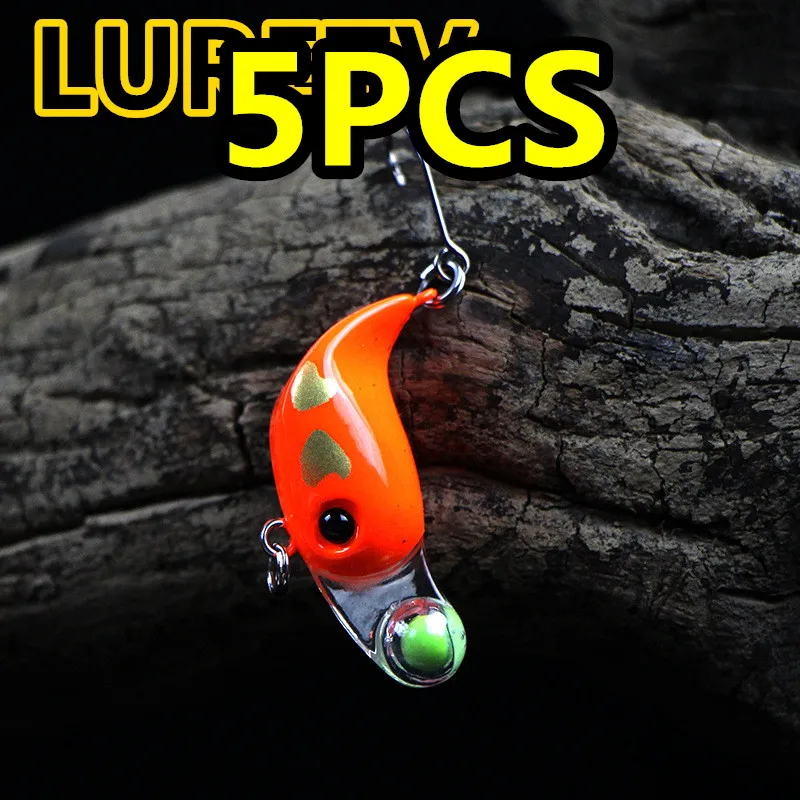 

8013 3.2cm 2.5g 5PCS LURETV Micro Submerged Rock Little Fatty Lure Trout Makou Fake Bait Single Hook