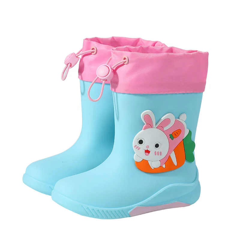 Children Rain Boots Baby Cute Cartoon Water Shoes Girls Boys Waterproof Non-Slip Water Boots Kids PVC Soft Rubber Shoes 레인부츠