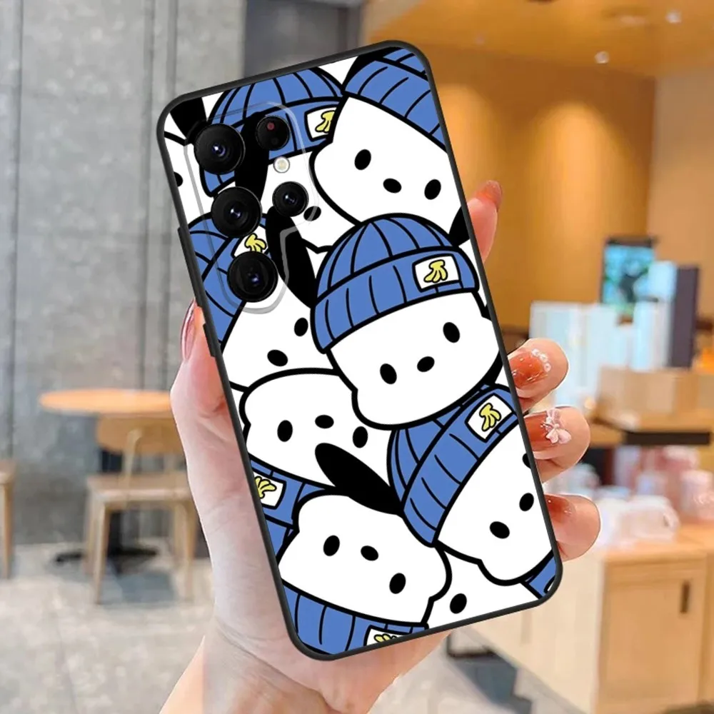 Cartoon Cute Dog P-PochaccoES-S Phone Case For SamsungS24,S23,S22,S21,Ultra Pro S10,S30Plus,S9,20lite Black Cover