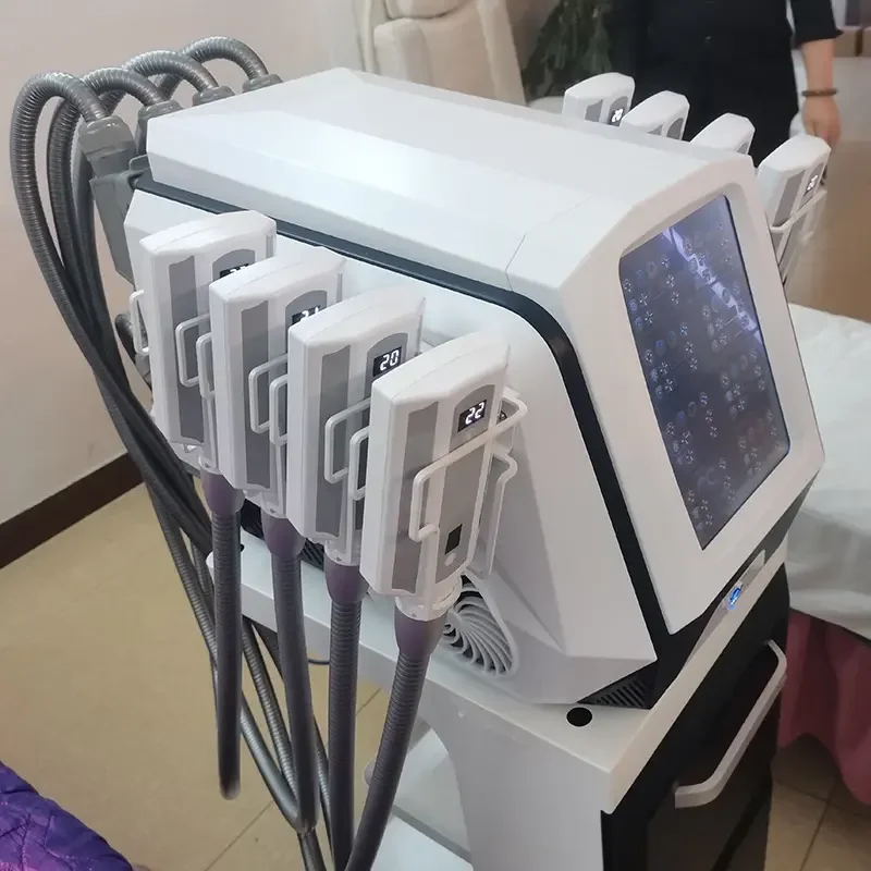 Professional Portable Cryolipolysis Machine 8 Handles Ice Sculpting CRIO Slimming Fat Reduction Cryotherapy Cold Pads Freezing*8