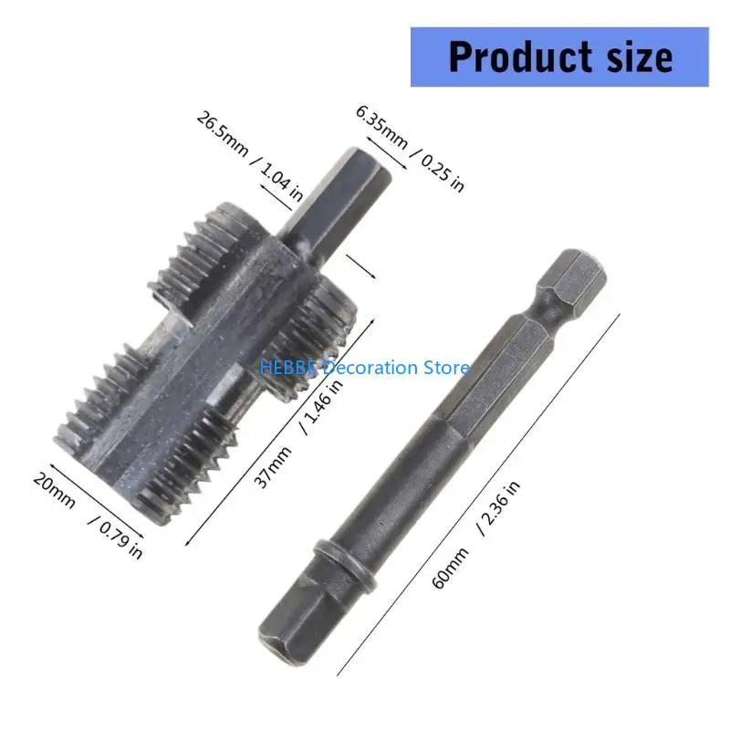 B0KC Easy To Use PVC Pipe Threader for Electric Drill Home Repairs & Installation