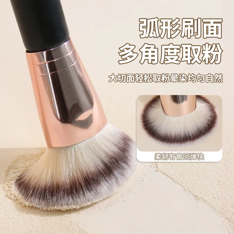 1pc Pennelli per trucco professionale a doppia testa 2 in1 Pennello per fondotinta viso Pennello per trucco di bellezza multifunzionale Belleza