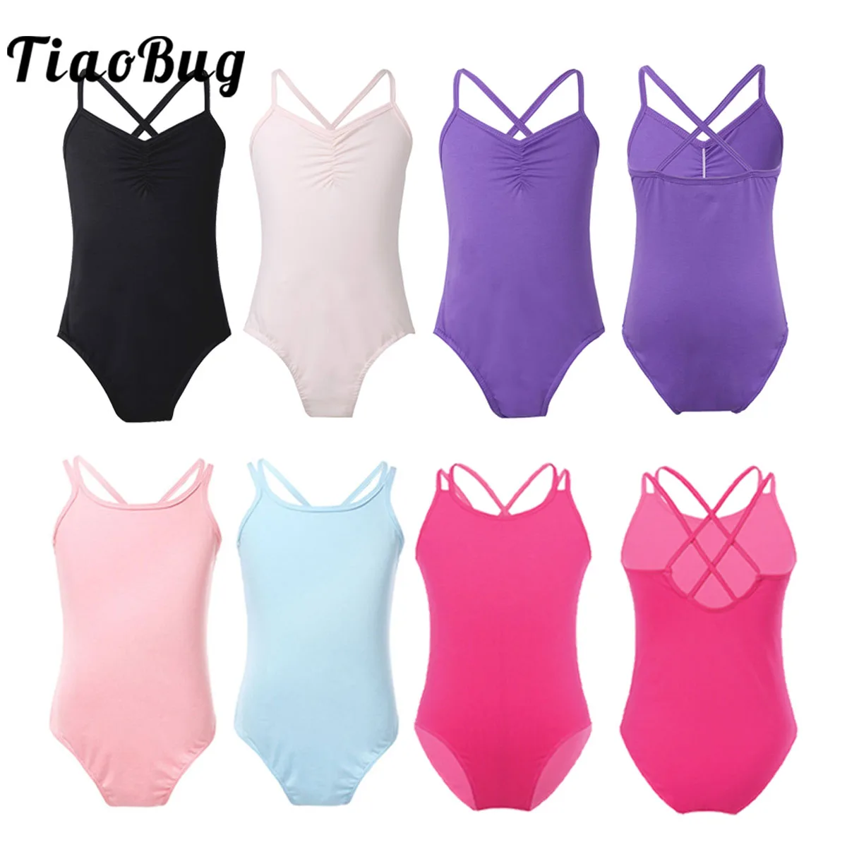 Kid Spaghetti Strap Gymnastics Leotard Ballet Dancer Leotards Clothes Toddler Girls Ballerina Cotton Bodysuit Practice Dancewear