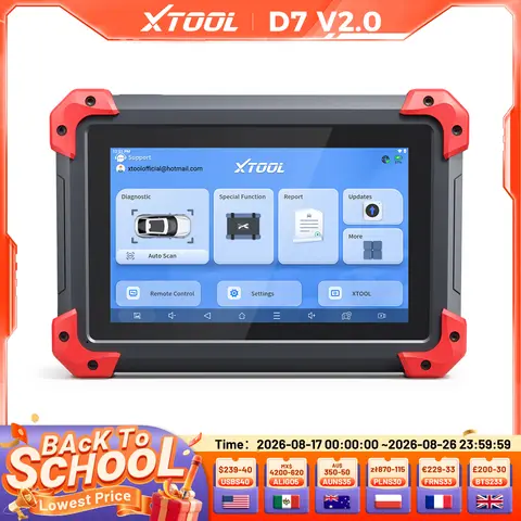 XTOOL D7 V2.0 OBD2 Scanner All System Car Diagnostic Tool Bi-directional Automotive Tool ECU Coding Active Test with 39+ Reset