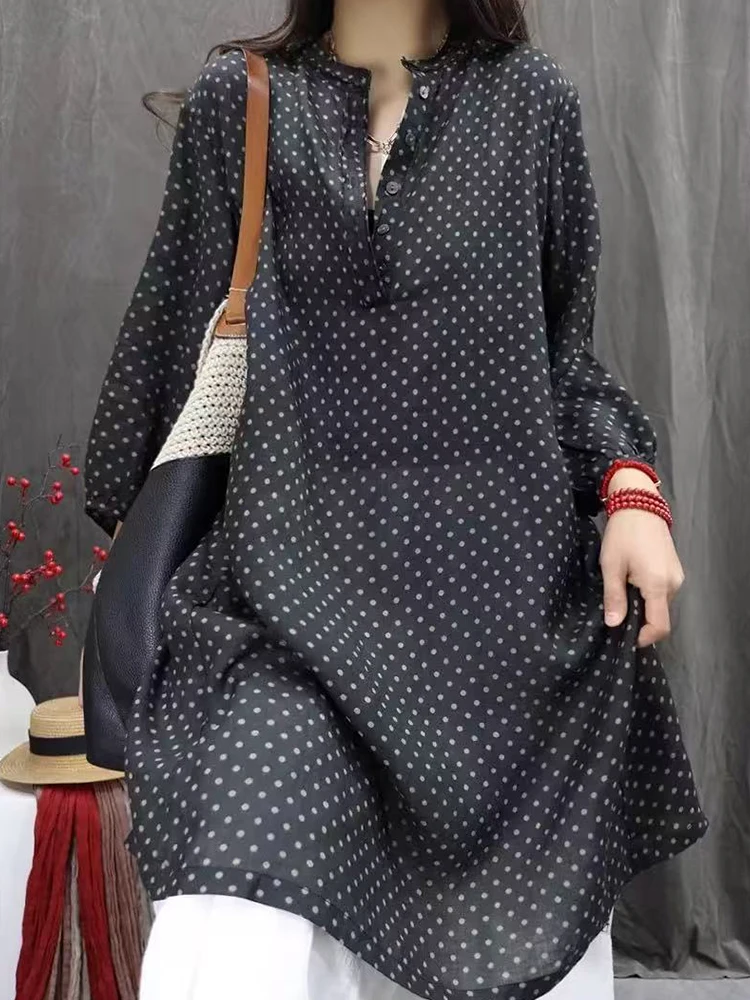 الرجعية البولكا نقطة القطن لين الدكتور المرأة الصيف فضفاض ميدي irt الدكتور زر حتى جولة Ne a Line تنورة Sle تخفيف ارتداء