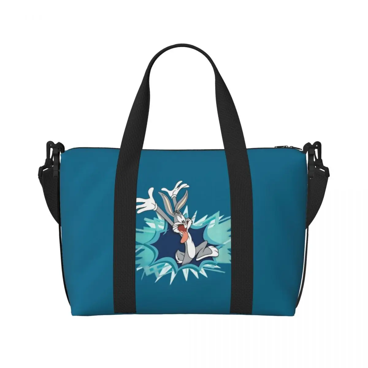 

Пользовательские B-Bugs B-Bunny Пляжная большая сумка для женщин Кролик Аниме Большое отделение Пляжные дорожные сумки для спортзала