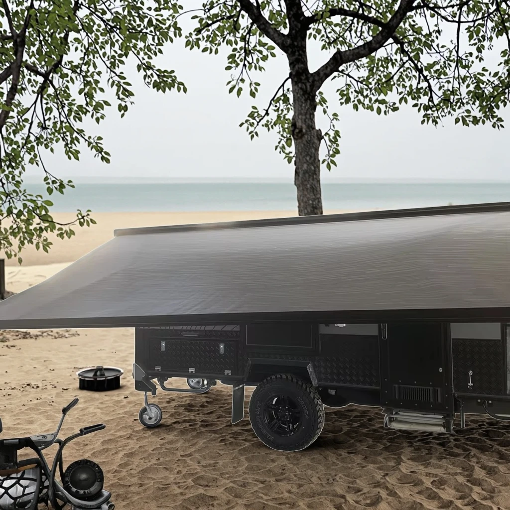 Electric Truck Camper Van Retractable Awning for Motorhome Bus RV Parts Accessories Crank Aluminum Profile for Camping Caravans view 2
