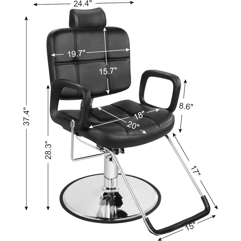 كرسي حلاقة هيدروليكي مستلق لصالونات التجميل والمنتجعات الصحية 2059 (أسود) #2