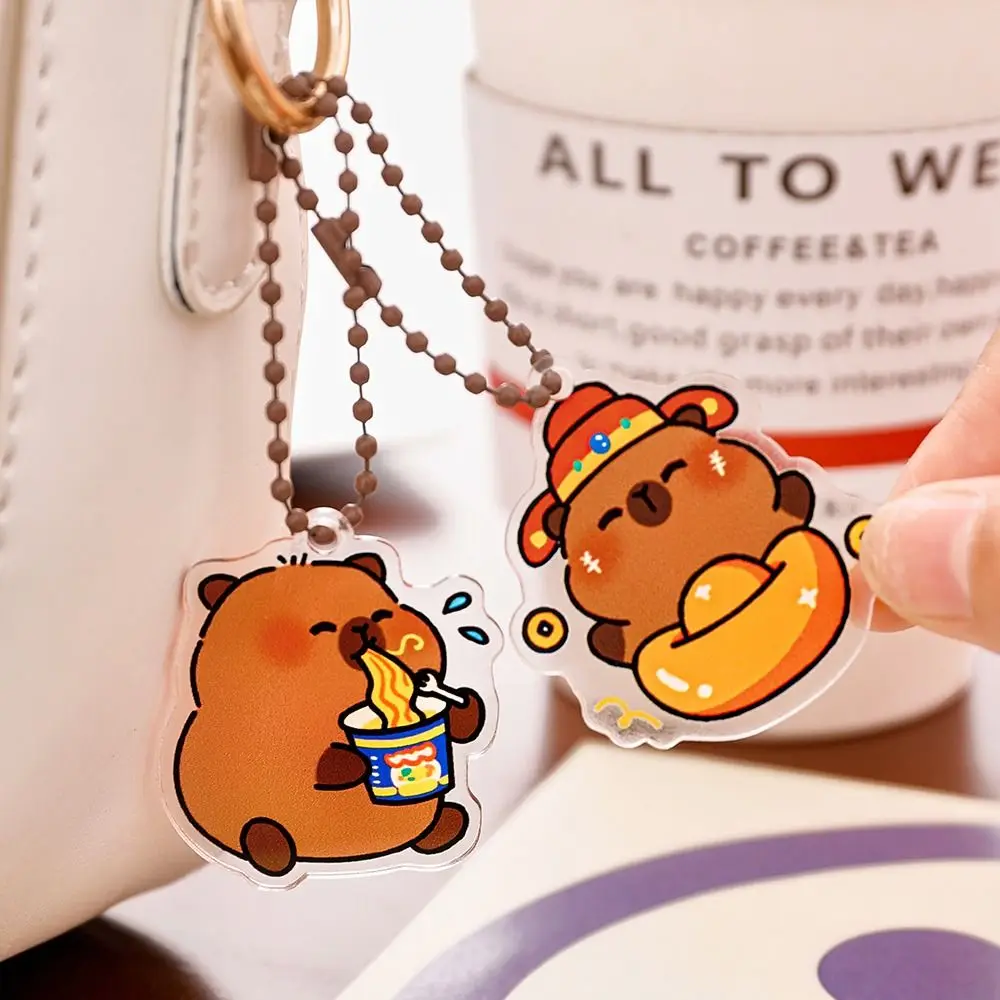 Capybara Keychain Kapibara Bag Hanging Acrylic Creative Cute Funny Cartoon Capibara Pendant Backpack Decor