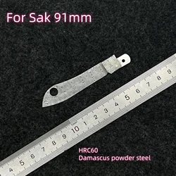 Damascus Steel Replacement Large Blade with Open hole For 91mm Victorinox Swiss Army Knife SAK Folding Knife DIY Accessories