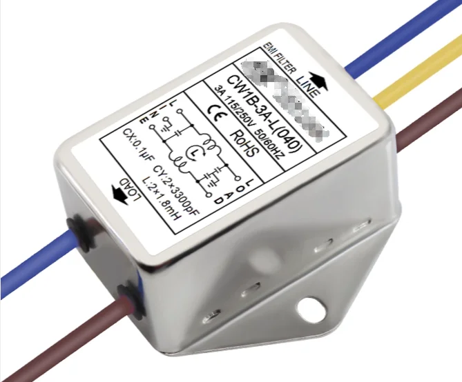 Single-phase AC CW1B-3A-L(040) CW1B-6A-L(040) 3A 6A 250VAC EMI Power Filter