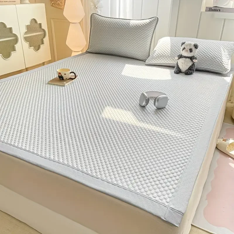 Cooling Bed Sheet Ice Silk Cold Feeling Mattress Cover for Summer Hot Weather Breathable Washable Bedding Use No Pillowcase