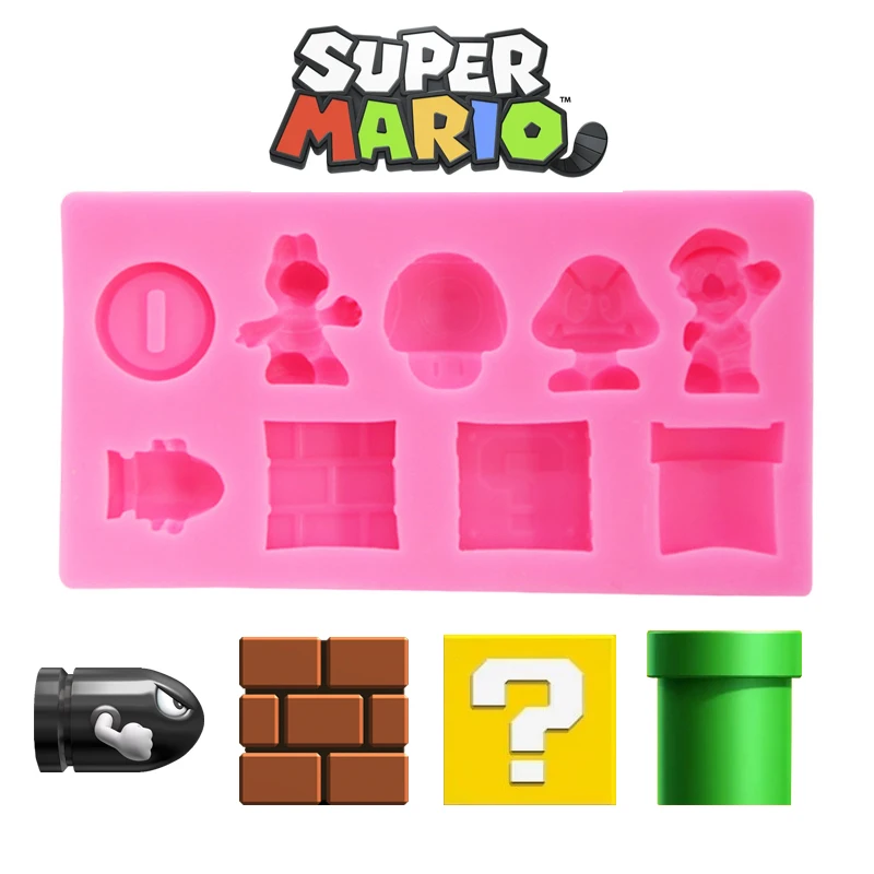 3D Super Mario Bros Cake Mold Cartoon Cute Anime Silicone Mold DIY Cookies Chocolate Cake Mold Kitchen Accessories Baking Tools