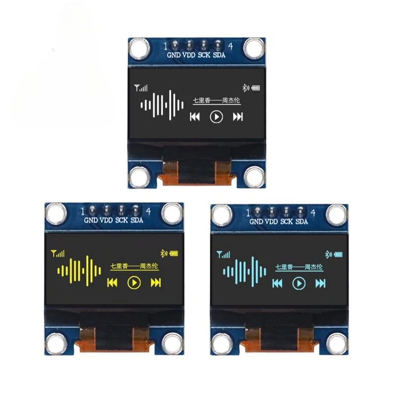 0.96 inci modul tampilan OLED SSD1306 I2C IIC SPI Serial 128X64 LCD 4 Pin biru kuning biru putih UNTUK Arduino(Pin Headers disolder)