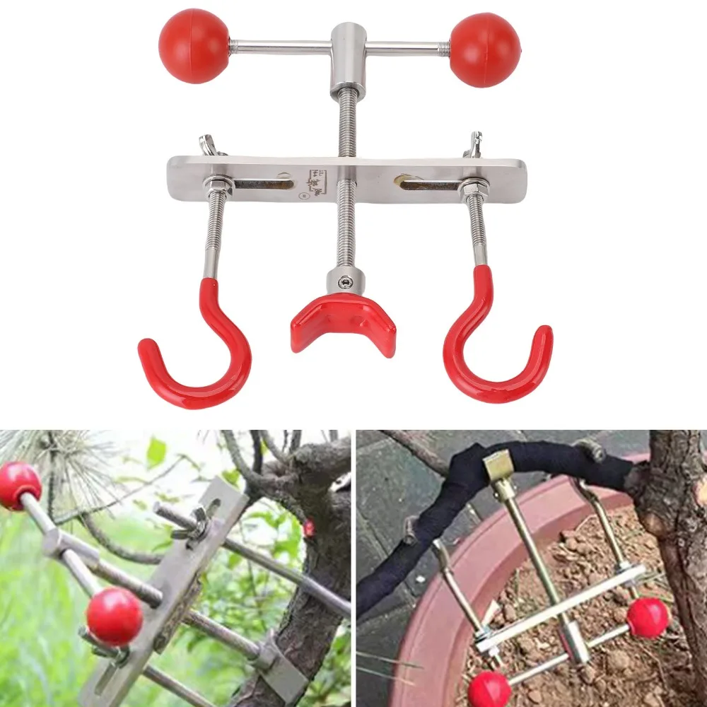 Stainless Steel Tree Branch Bender Red Labor Saving Branch Trunk Bender Ergonomic Design Non Slip Trunk Lopped Regulator