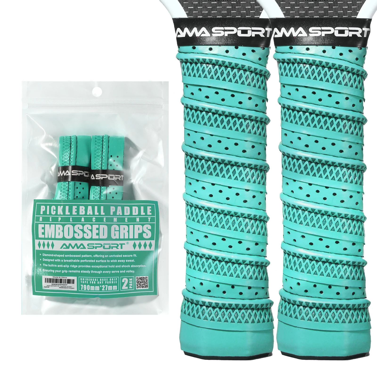 

AMASPORT Pickleball Paddle Racket Overgrip Shock Absorption Anti-slip Universal Design for Enhanced Hitting Sensation