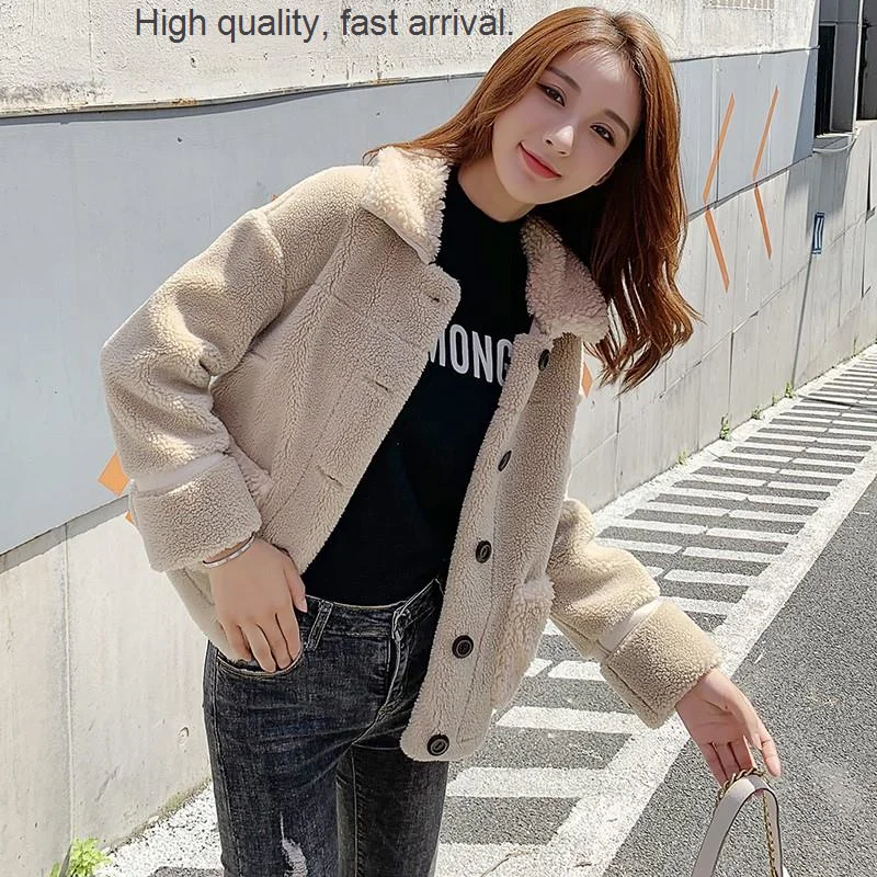 

Winter Autumn and New Internet Hot Korean Style Loose Fur Integrated Fleece Lamb Fur Short Coat Women's Coat winter coat women