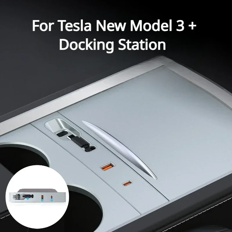 Docking Station for New Tesla Model 3+ USB Hub Special Docking Station 80W PD Type C Car Central Control Fast Charging Expansion