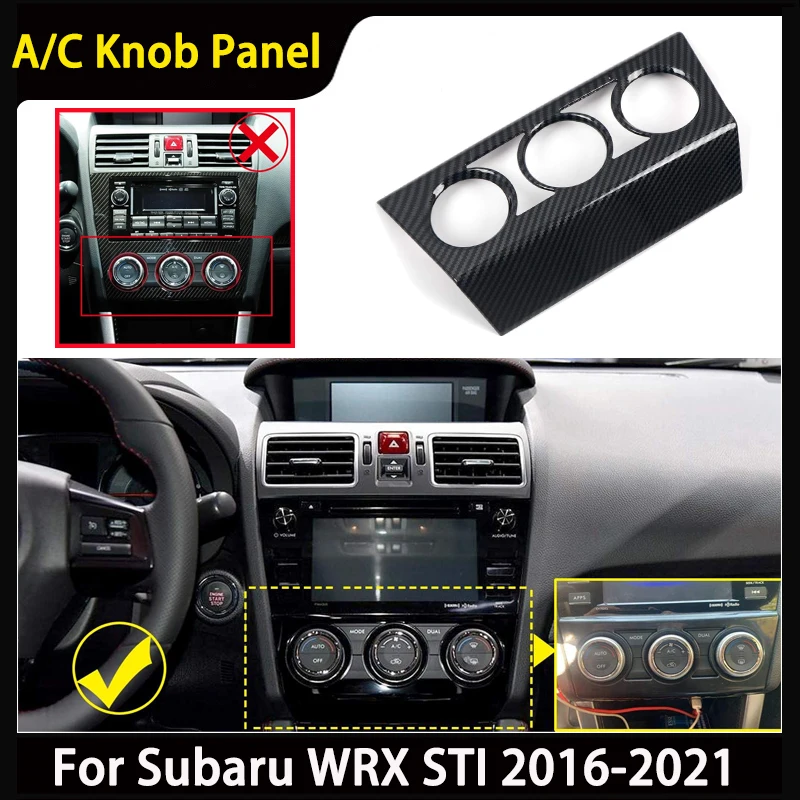 

For Subaru WRX STI 2016-2021 / XV Crosstrel 2013-2017 Interior Dashboard Console A/C Control Switch Panel Cover Trim 1pcs