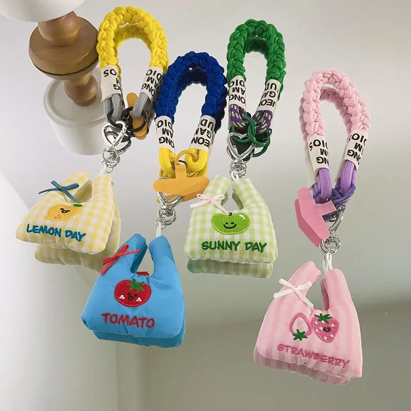 Cute Cartoon Phone Lanyard, Plush Keychain for Girls, Bag Charm Pendant Decor, Adjustable Strap for Mobile Phone