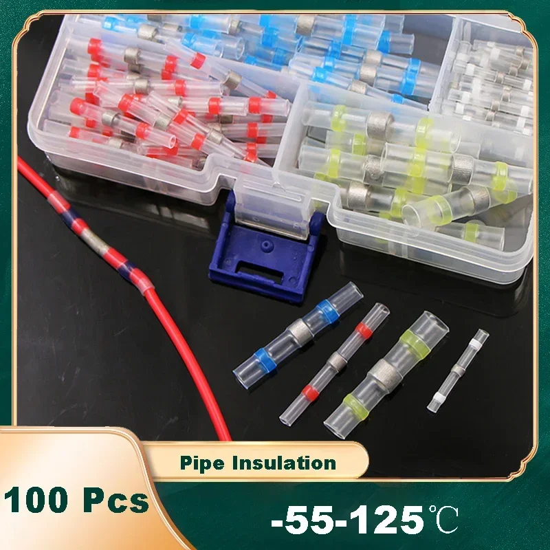 terminais-de-crimpagem-termo-retratil-100-pecas-a-prova-d'agua-vedacao-de-solda-conectores-eletricos-kit-de-emenda-de-cabo-automotivo-marinho
