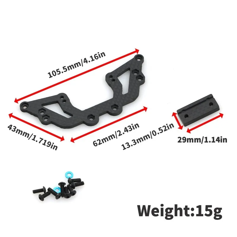 ألياف الكربون الطابق الثاني لوحة التوجيه جبل حامل LY29 ل Tamiya XV01 1/10 RC ترقية أجزاء السيارة الملحقات ﻿