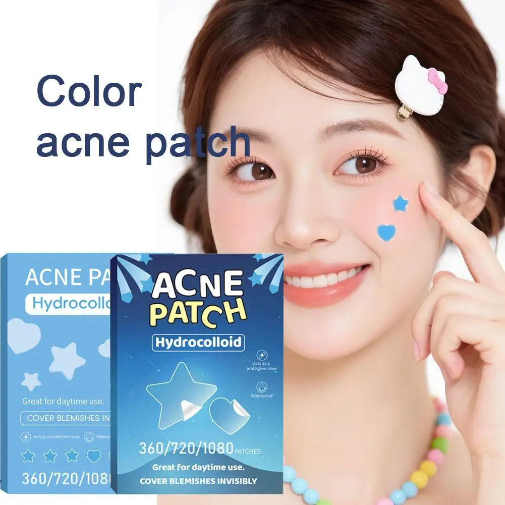 

360/720/1080pcs Colorful PE Pimple Patches Cute Star Shaped Pimple Cover Sticker Invisible Pimple Cover Removal Pimple Patch