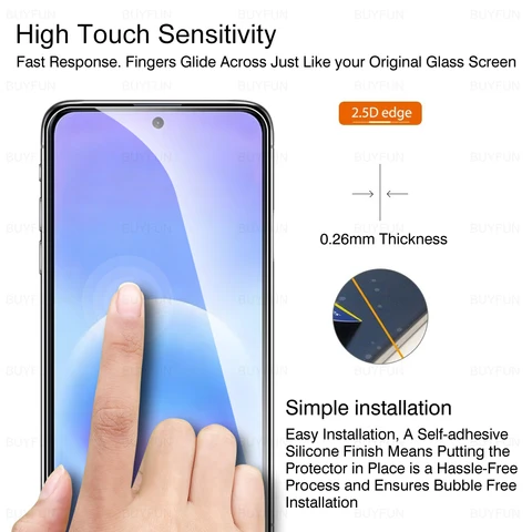 Защитная пленка из закаленного стекла для Samsung Galaxy A57, A56, A55, полное покрытие экрана ﻿ Samsung A37, A36, A35 5G/4G, A27, A26, A25