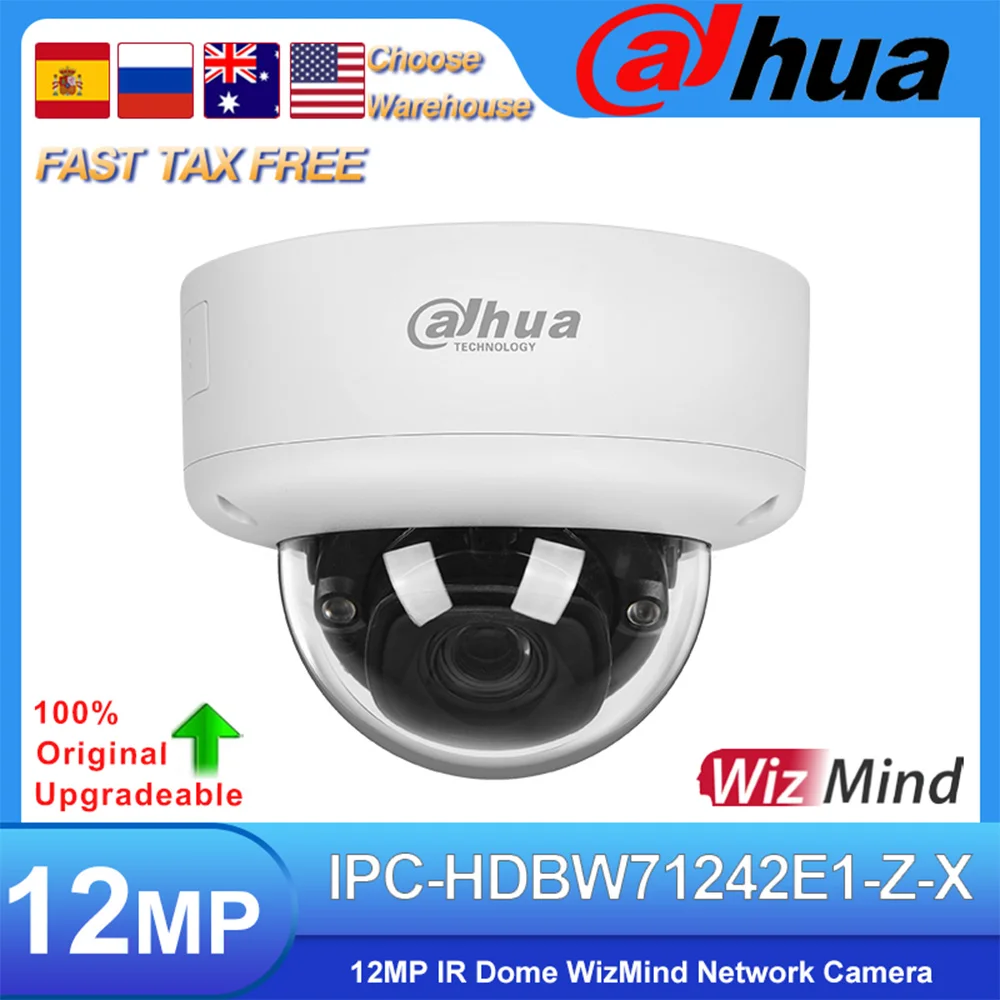 

Dahua IPC-HDBW71242E1-Z-X 12MP 2.7-12mm IR 40M Dome WizMind Network Camera Built-in Dual MICs Supports Face Recognition IVS ANPR