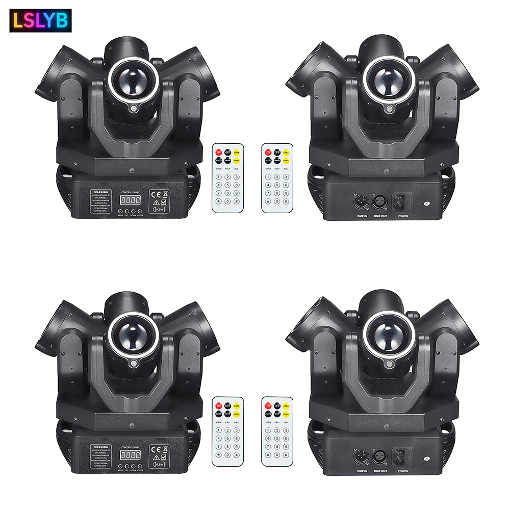 

4 шт./150 Вт 4-головные движущиеся головные фонари RG Laser + RGBW + луч + RGB световая полоса Многоцелевое освещение с эффектом диско-вечеринки