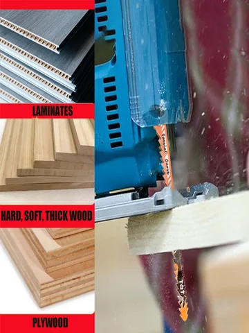Double-Sided Jigsaw Blades 10/9Tpi T344Cb for Efficient Curved Cutting, Wood & Plastic Saber Saw Blades Set for DIY & Carpenters