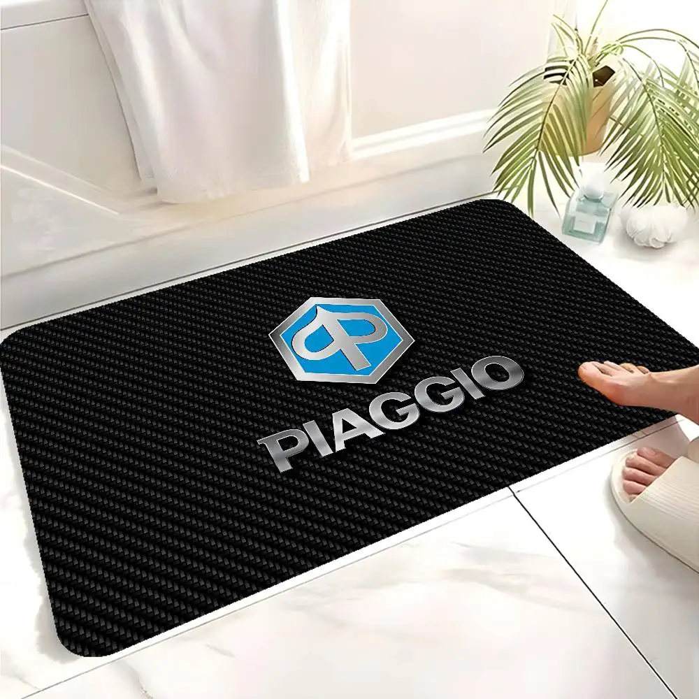 P-piaggio Logo Floor Mat Anti-slip Absorb Water Long Strip Cushion Bedroon Mat Alfombra