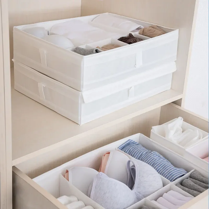 

Underwear Socks Sorting Storage Box Home Use Fabric Divided Organizer Drawer Separator Box for Underwear And Underpants